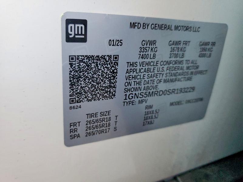 Photo 14 from auction – 2025 CHEVROLET TAHOE C150 with VIN 1GNS5MRD0SR193229