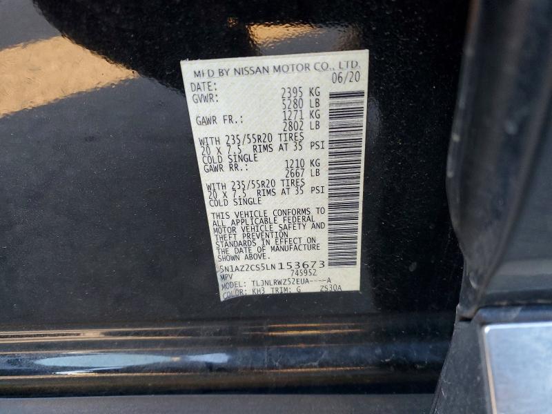 Photo 14 from auction – 2020 NISSAN MURANO SL with VIN 5N1AZ2CS5LN153673