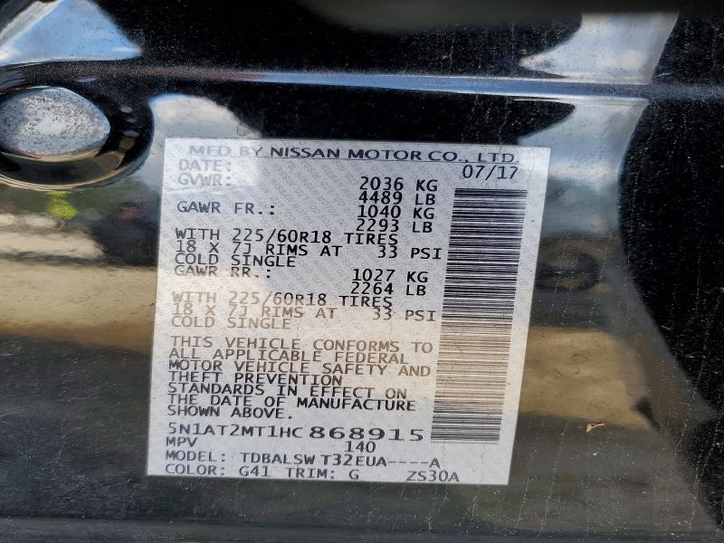 Photo 14 from auction – 2017 NISSAN ROGUE S with VIN 5N1AT2MT1HC868915