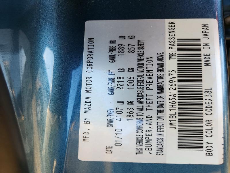 Photo 14 from auction – 2010 MAZDA 3 S with VIN JM1BL1H65A1269475