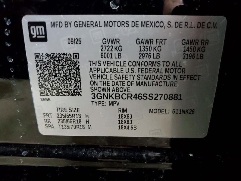 Photo 14 from auction – 2025 CHEVROLET BLAZER with VIN 3GNKBCR46SS270881