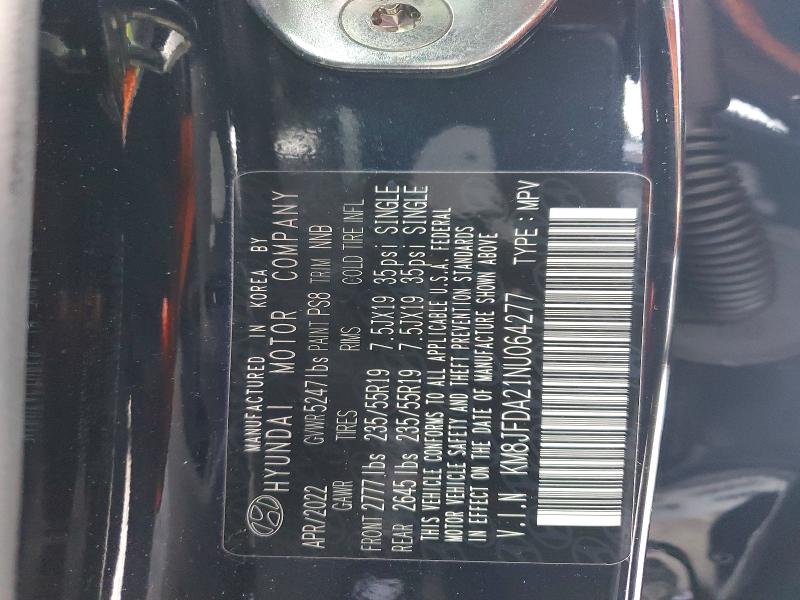Photo 14 from auction – 2022 HYUNDAI TUCSON LIM with VIN KM8JFDA21NU064277
