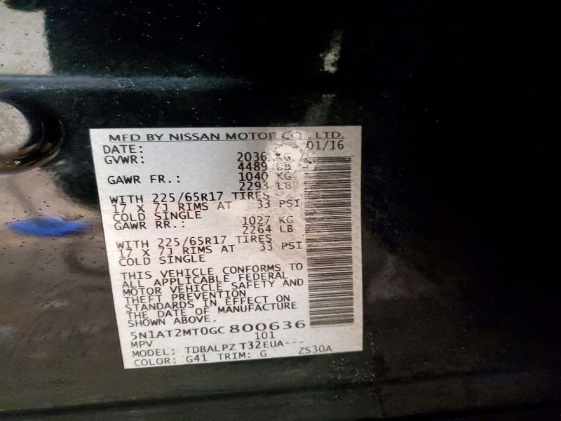 Photo 14 from auction – 2016 NISSAN ROGUE with VIN 5N1AT2MT0GC800636