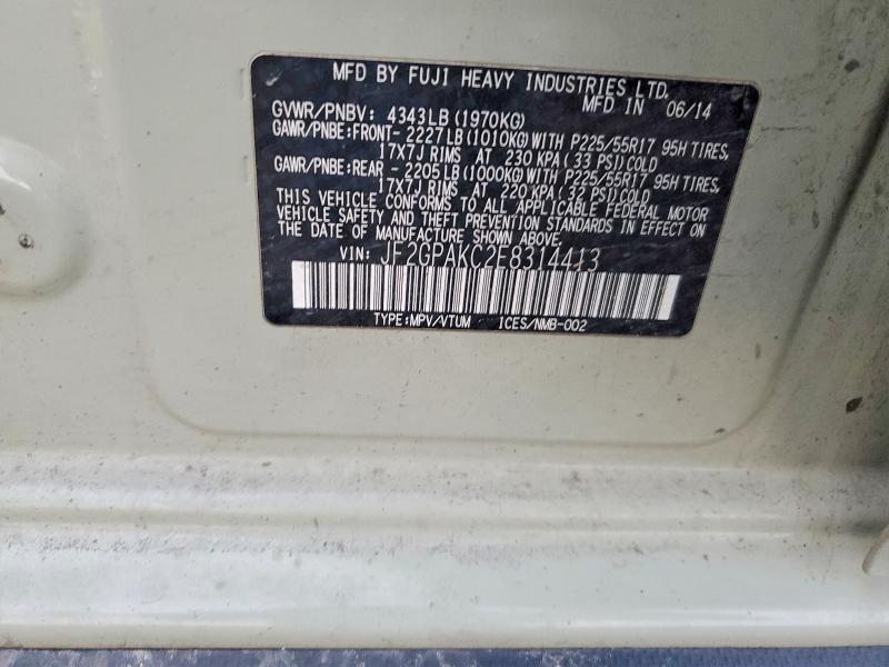 Photo 14 from auction – 2014 SUBARU XV CROSSTR with VIN JF2GPAKC2E8314413