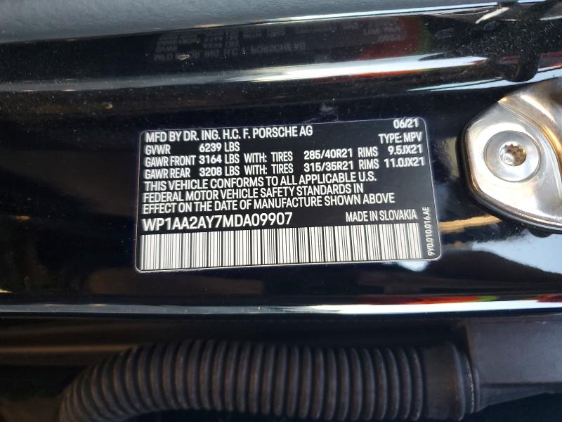 Photo 14 from auction – 2021 PORSCHE CAYENNE with VIN WP1AA2AY7MDA09907