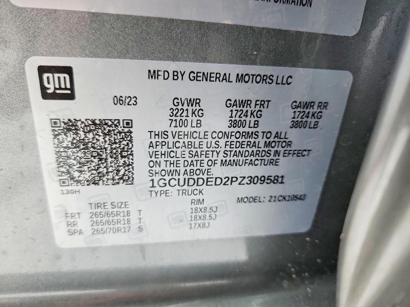 Photo 14 from auction – 2023 CHEVROLET SILVERADO with VIN 1GCUDDED2PZ309581
