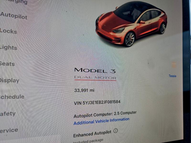 Photo 9 from auction – 2018 TESLA MODEL 3 with VIN 5YJ3E1EB2JF081584