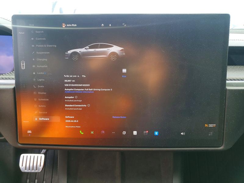 Photo 9 from auction – 2021 TESLA MODEL S with VIN 5YJSA1E53MF452001