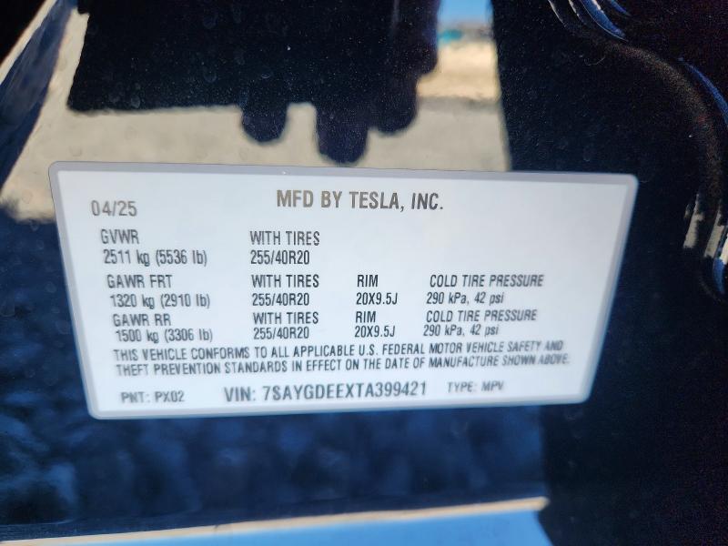 Photo 14 from auction – 2026 TESLA MODEL Y with VIN 7SAYGDEEXTA399421