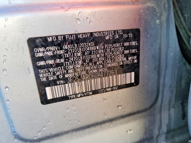 Photo 14 from auction – 2016 SUBARU FORESTER 2 with VIN JF2SJARC6GH477263