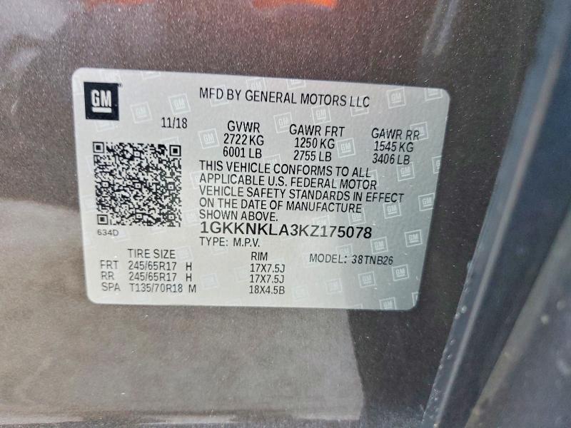 Photo 14 from auction – 2019 GMC ACADIA SLE with VIN 1GKKNKLA3KZ175078