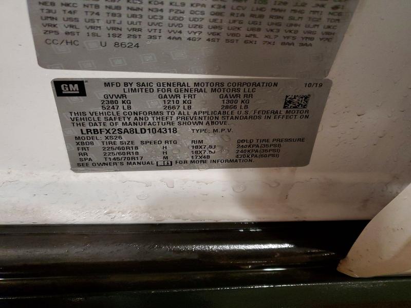 Photo 14 from auction – 2020 BUICK ENVISION E with VIN LRBFX2SA8LD104318