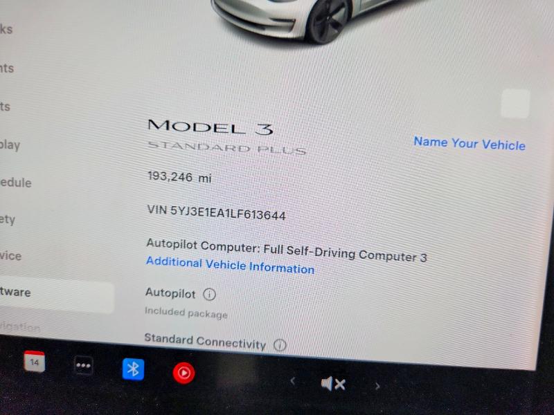 Photo 9 from auction – 2020 TESLA MODEL 3 with VIN 5YJ3E1EA1LF613644