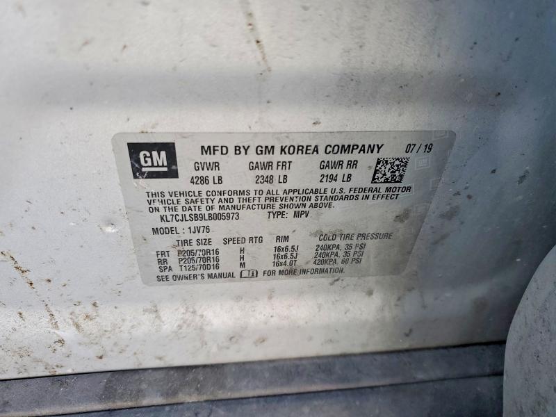 Photo 14 from auction – 2020 CHEVROLET TRAX with VIN KL7CJLSB9LB005973