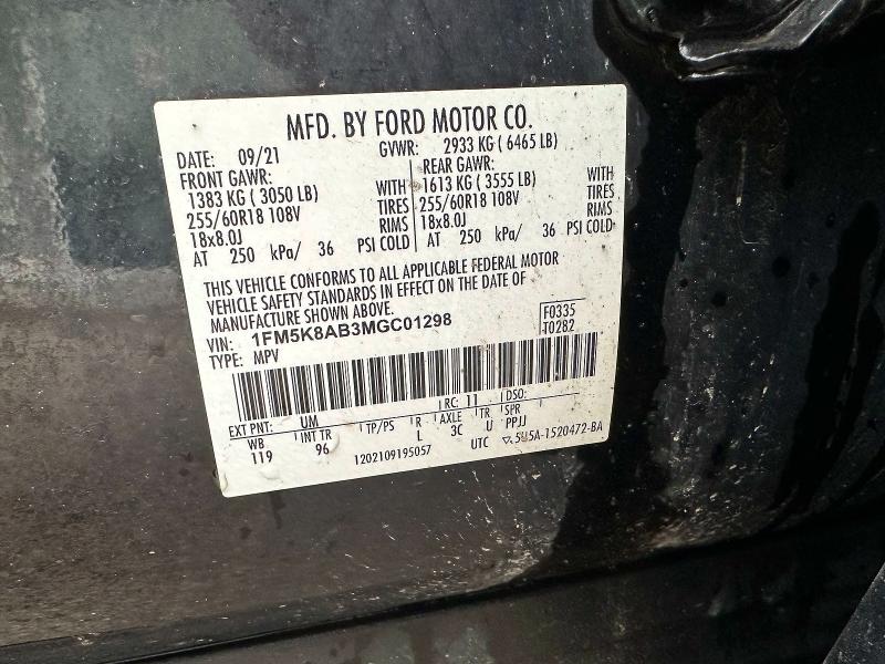 Photo 10 from auction – 2021 FORD EXPLORER P with VIN 1FM5K8AB3M7C01298