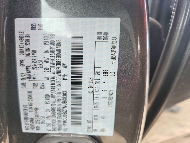 Photo 14 from auction – 2022 FORD ESCAPE with VIN 1FMCU0BZ7NUB08303