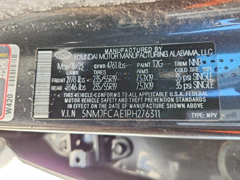 Photo 14 from auction – 2023 HYUNDAI TUCSON with VIN 5NMJFCAE1PH276311