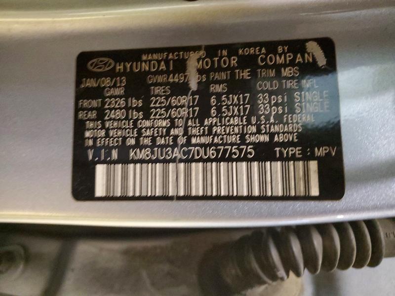 Photo 14 from auction – 2013 HYUNDAI TUCSON GLS with VIN KM8JU3AC7DU677575