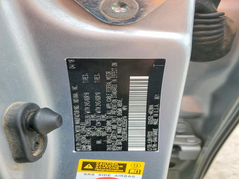 Photo 14 from auction – 2018 TOYOTA HIGHLANDER with VIN 5TDZZRFHXJS265814