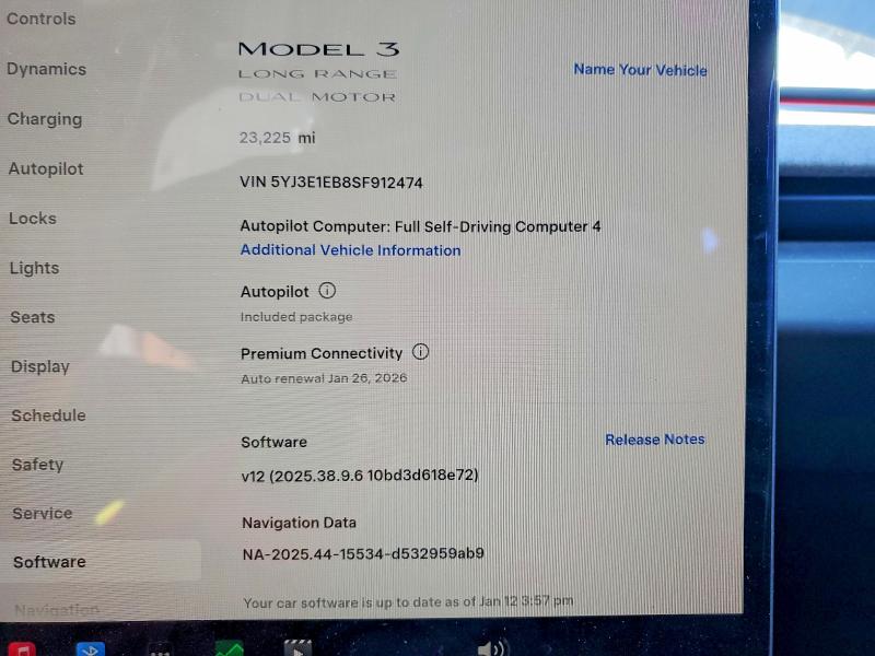 Photo 9 from auction – 2025 TESLA MODEL 3 with VIN 5YJ3E1EB8SF912474