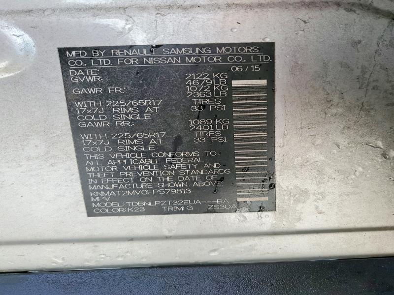 Photo 14 from auction – 2015 NISSAN ROGUE S with VIN KNMAT2MV0FP579813