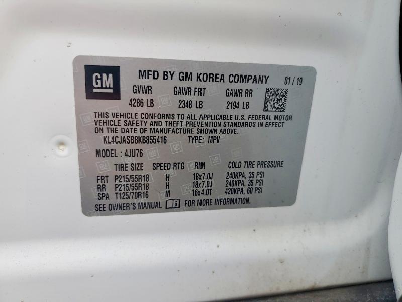 Photo 14 from auction – 2019 BUICK ENCORE with VIN KL4CJASB8KB855416