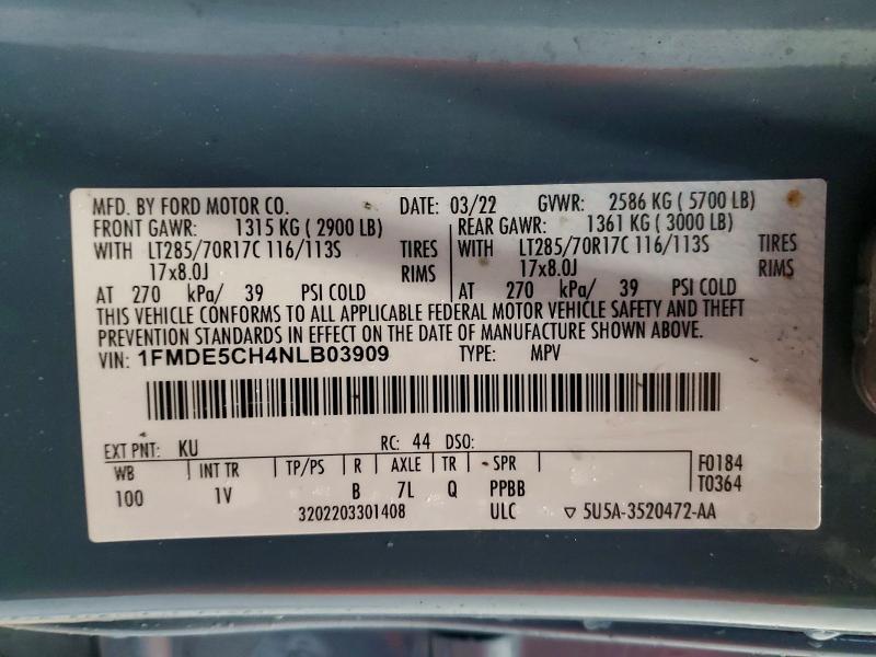 Photo 14 from auction – 2022 FORD BRONCO with VIN 1FMDE5CH4NLB03909