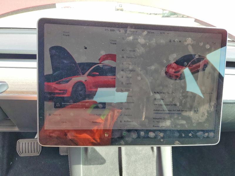 Photo 9 from auction – 2022 TESLA MODEL 3 with VIN 5YJ3E1EA6NF357150