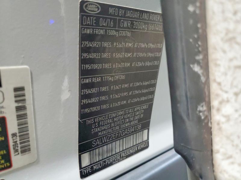 Photo 14 from auction – 2016 LAND ROVER RANGE ROVE with VIN SALWZ2EF7GA594138