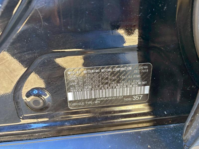 Photo 10 from auction – 2019 MITSUBISHI OUTLANDER with VIN JA4AR3AU4KU017337