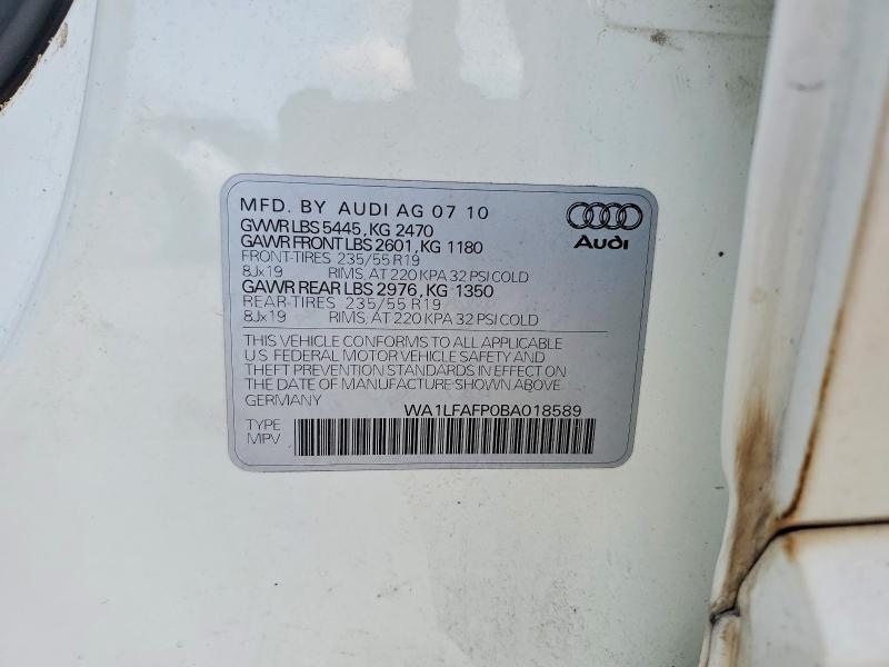 Photo 14 from auction – 2011 AUDI Q5 PREMIUM with VIN WA1LFAFP0BA018589