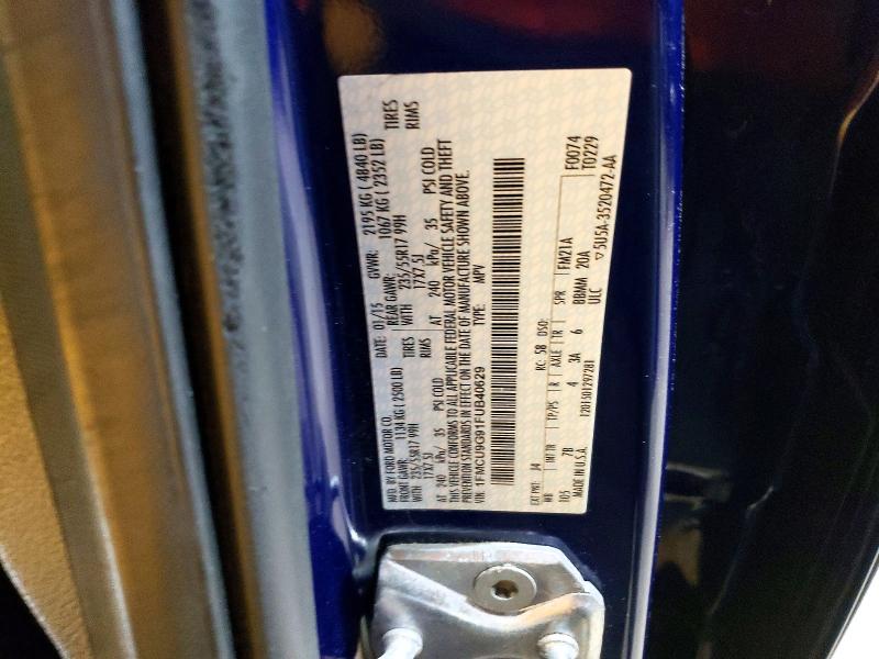 Photo 14 from auction – 2015 FORD ESCAPE SE with VIN 1FMCU9G91FUB40629