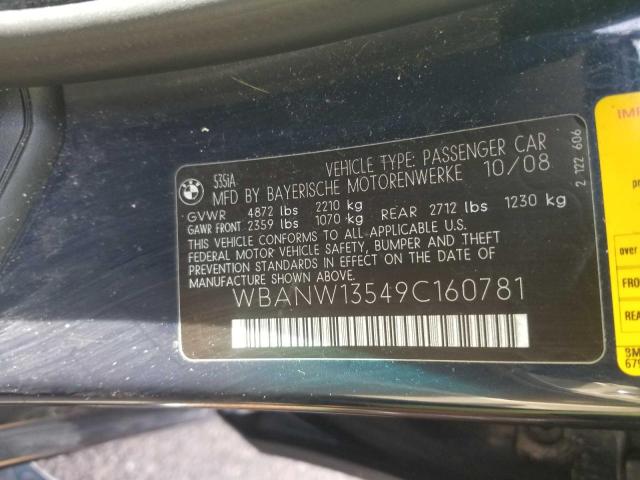 Photo 10 from auction – 2009 BMW 535 I with VIN WBANW13549C160781