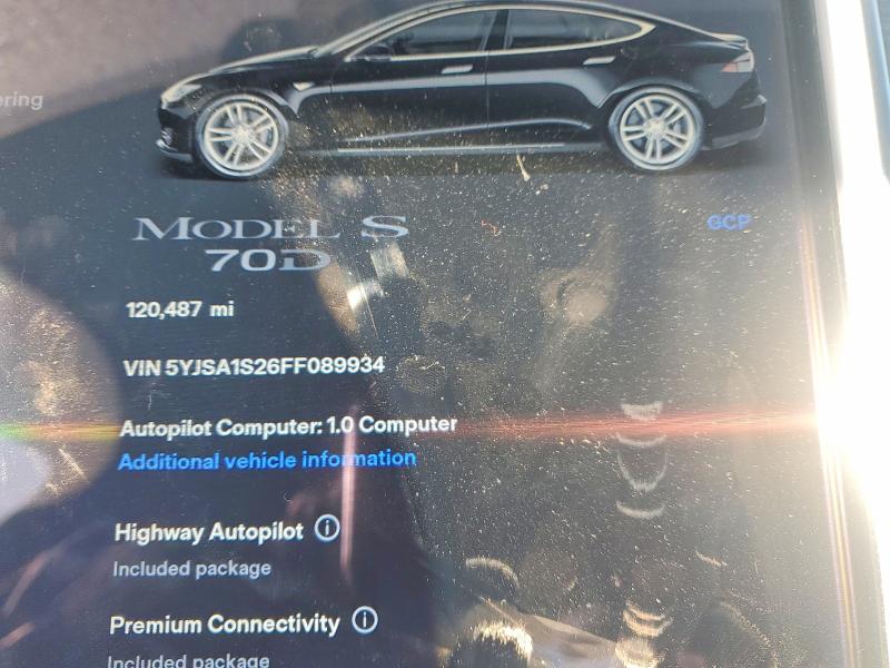 Photo 9 from auction – 2015 TESLA MODEL S 70 with VIN 5YJSA1S26FF089934