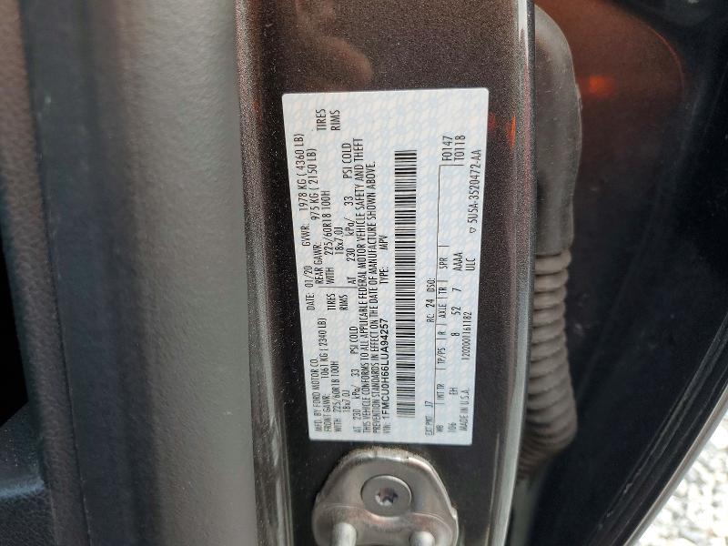 Photo 14 from auction – 2020 FORD ESCAPE with VIN 1FMCU0H66LUA94257
