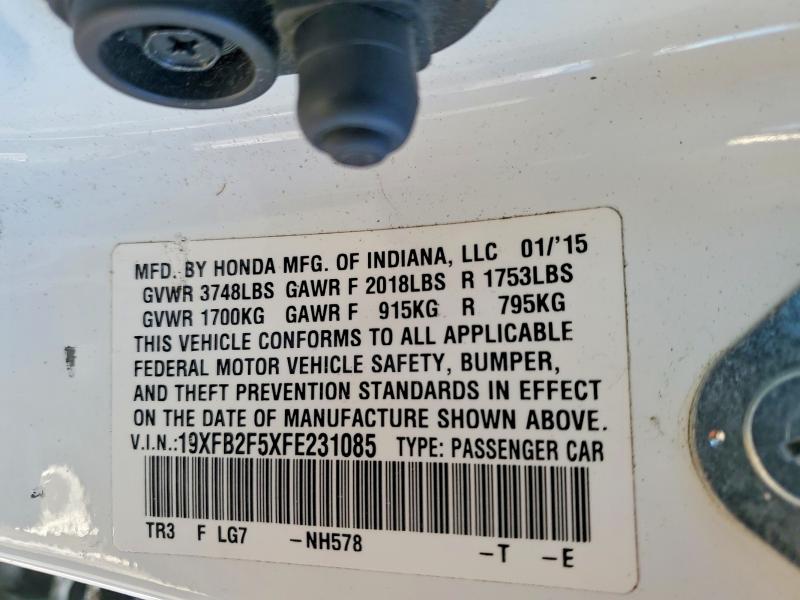 Photo 14 from auction – 2015 HONDA CIVIC LX with VIN 19XFB2F5XFE231085