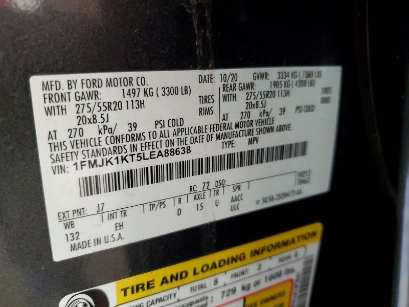 Photo 14 from auction – 2020 FORD EXPEDITION with VIN 1FMJK1KT5LEA88638