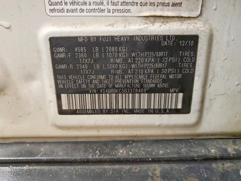 Photo 14 from auction – 2011 SUBARU OUTBACK 2. with VIN 4S4BRBKC5B3378409