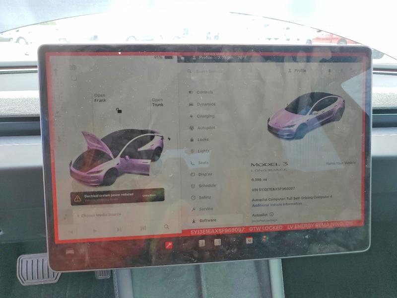 Photo 9 from auction – 2025 TESLA MODEL 3 with VIN 5YJ3E1EAXSF968097