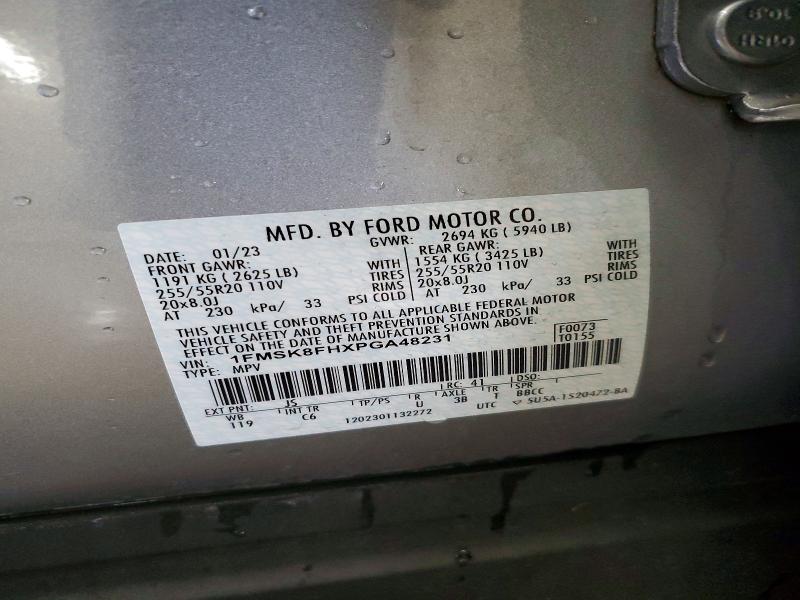 Photo 14 from auction – 2023 FORD EXPLORER L with VIN 1FMSK8FHXPGA48231