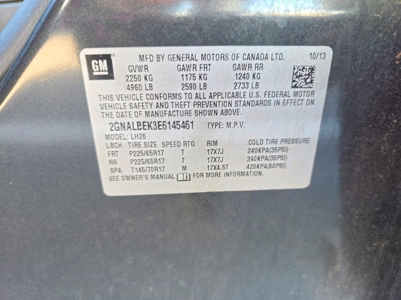 Photo 10 from auction – 2014 CHEVROLET EQUINOX LT with VIN 2GNALBEK3E6145461