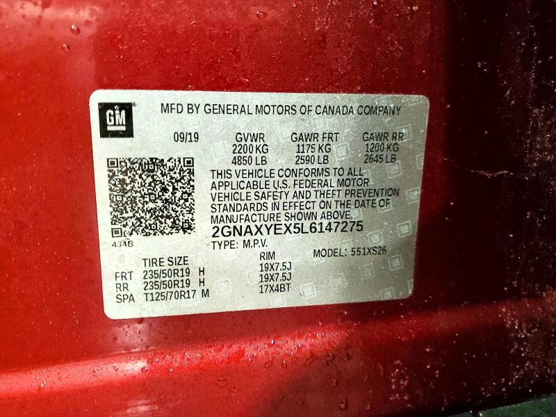 Photo 14 from auction – 2020 CHEVROLET EQUINOX PR with VIN 2GNAXYEX5L6147275