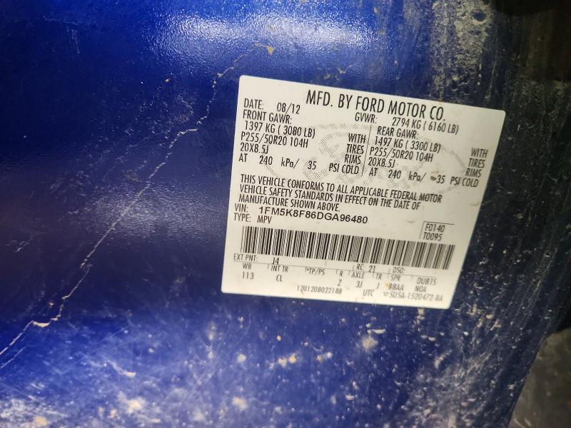 Photo 14 from auction – 2013 FORD EXPLORER L with VIN 1FM5K8F86DGA96480