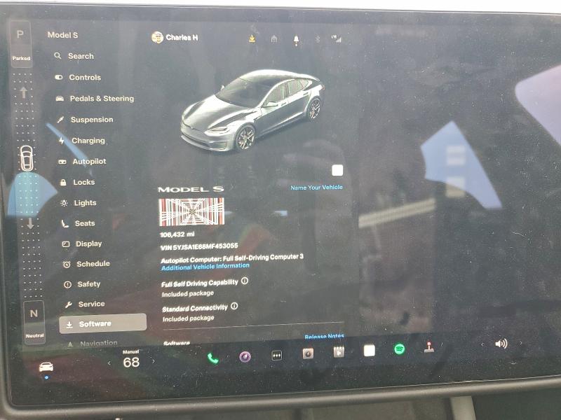 Photo 9 from auction – 2021 TESL MODEL S with VIN 5YJSA1E68MF453055