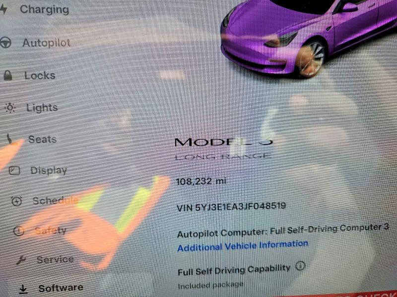 Photo 9 from auction – 2018 TESLA MODEL 3 with VIN 5YJ3E1EA3JF048519