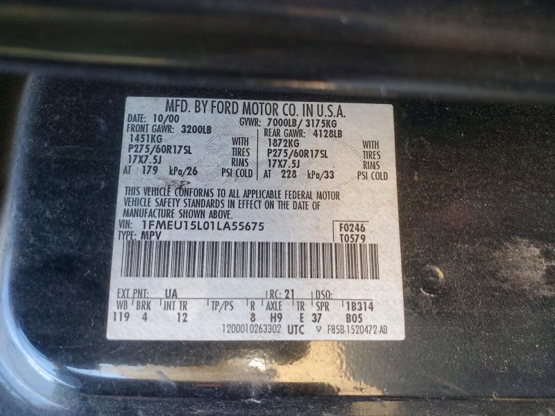 Photo 14 from auction – 2001 FORD EXPEDITION with VIN 1FMEU15L01LA55675