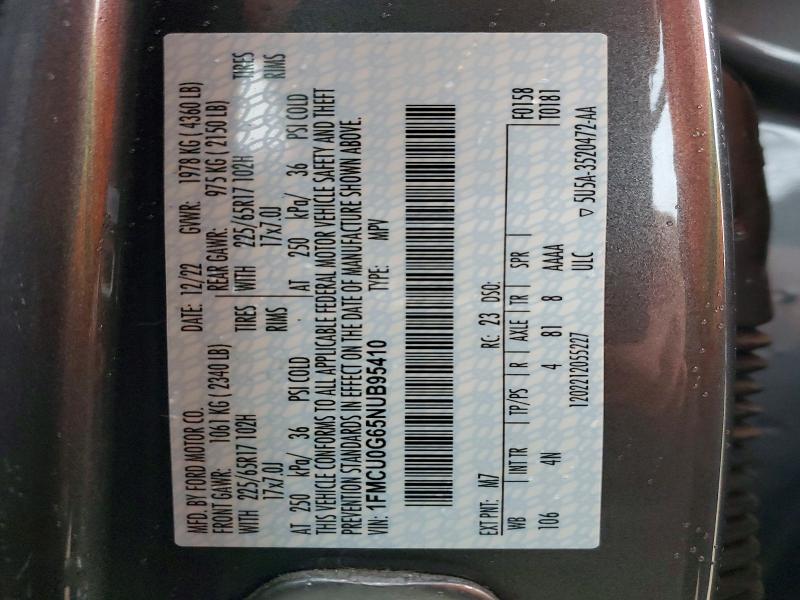 Photo 14 from auction – 2022 FORD ESCAPE with VIN 1FMCU0G65NUB95410