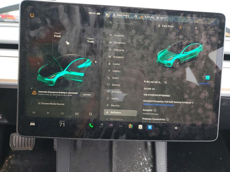 Photo 9 from auction – 2023 TESLA MODEL 3 with VIN 5YJ3E1EA3PF664682