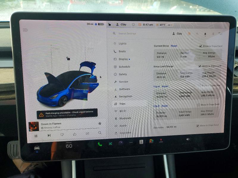 Photo 9 from auction – 2019 TESLA MODEL 3 with VIN 5YJ3E1EA7KF306882