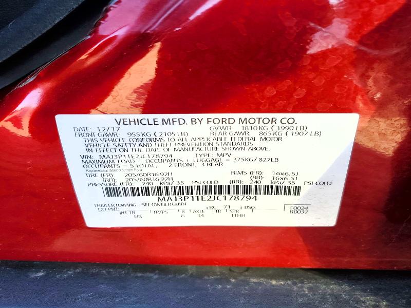 Photo 14 from auction – 2018 FORD ECOSPORT S with VIN MAJ3P1TE2JC178794